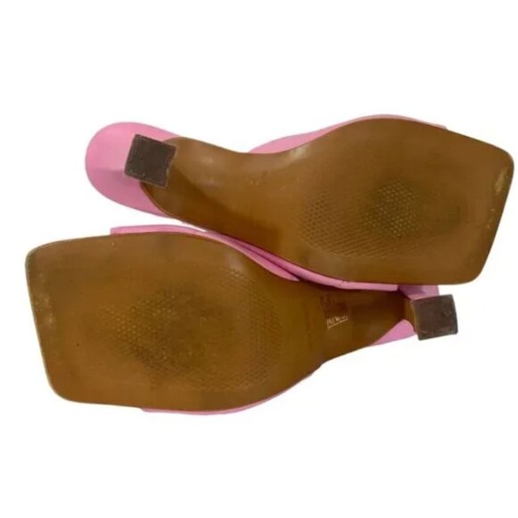 L'INTERVALLE PINK FAUX LEATHER QUILTED HEELED SANDALS - 8 - Picture 5 of 7